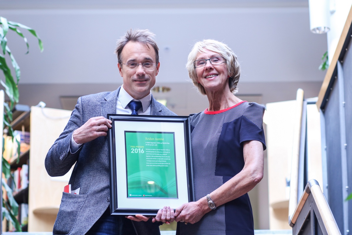 FoU prisen for 2016 har gått til Reidun Aambø. Foto: Tone Solhaug.